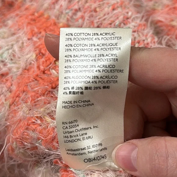 Free People Phoebe Strawberry Cream plush eyelash pullover sweater size S - Picture 12 of 12